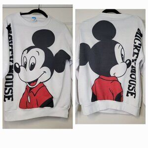 Vintage 80s Mickey Mouse Front & Back Graphic Crew Sweatshirt Size M